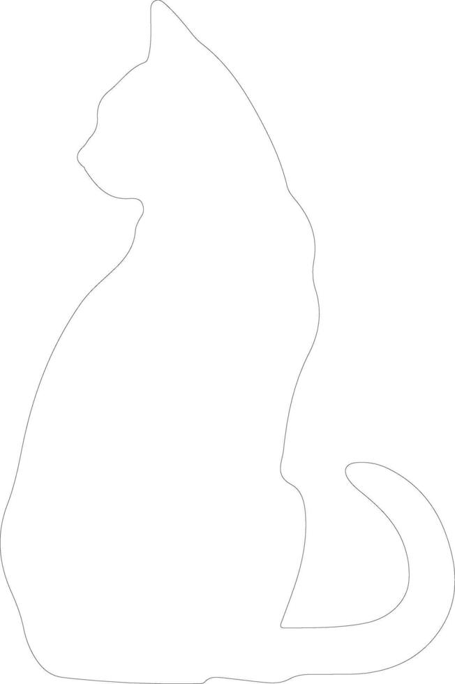 Khao Manee Cat  outline silhouette vector