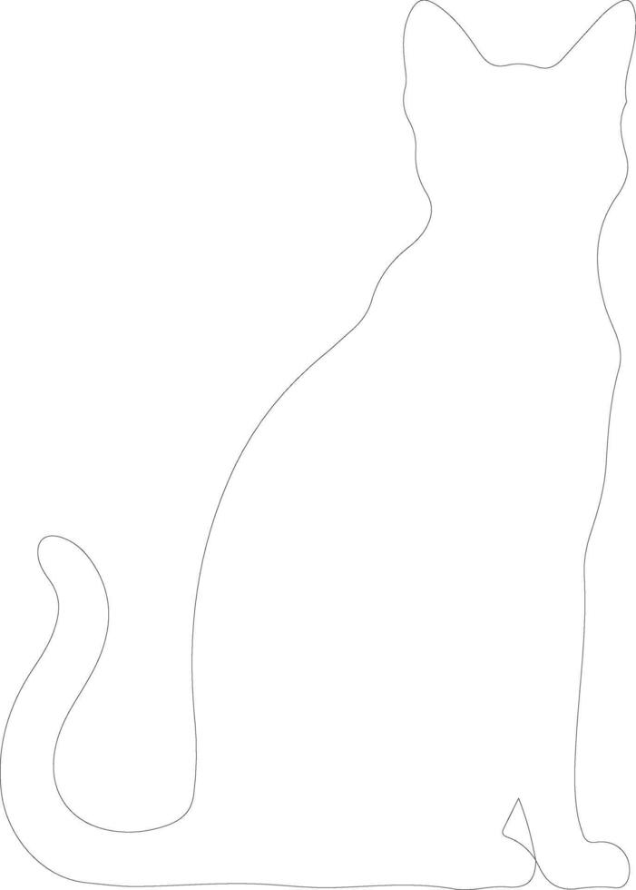 Colorpoint Shorthair Cat  outline silhouette vector