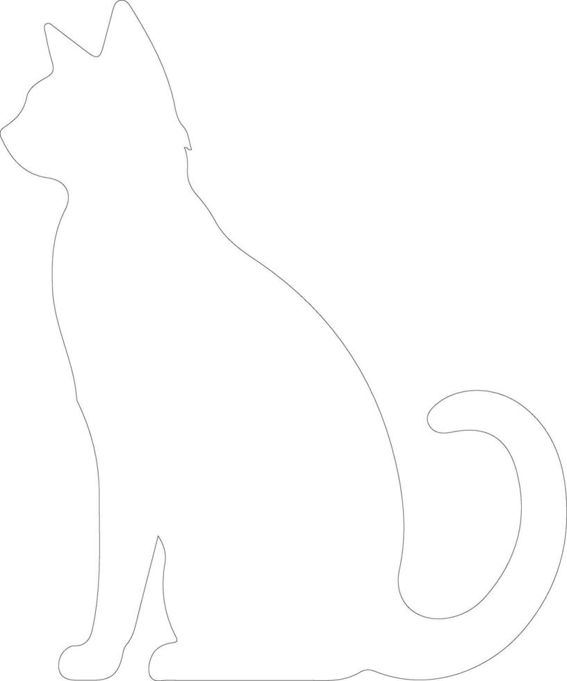 javanés gato contorno silueta vector