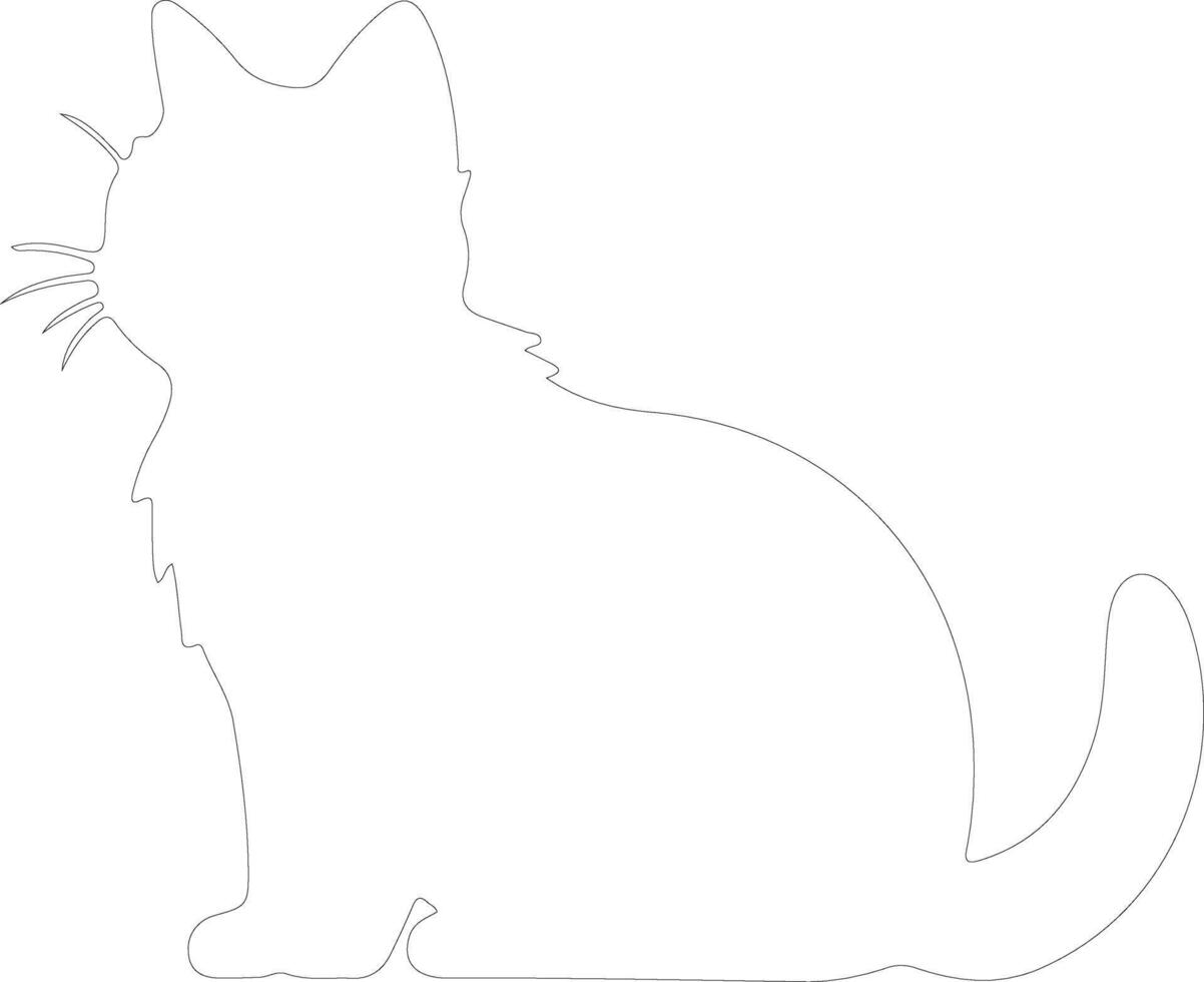 Munchkin gato contorno silueta vector