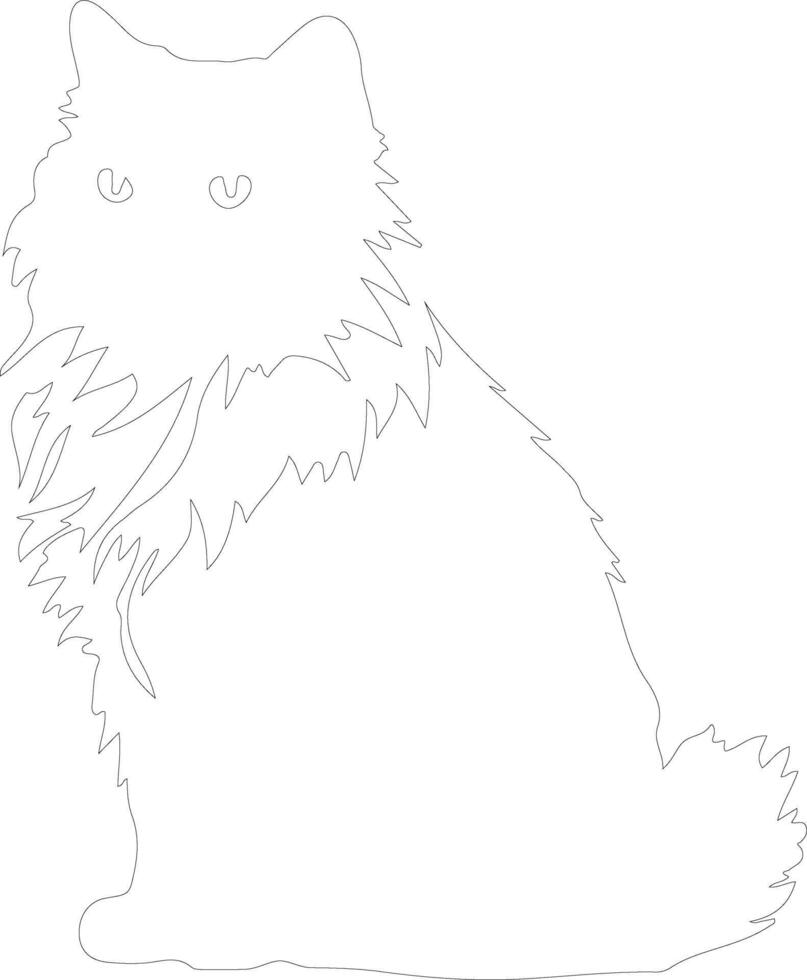 Himalayan Colorpoint Persian Cat  outline silhouette vector