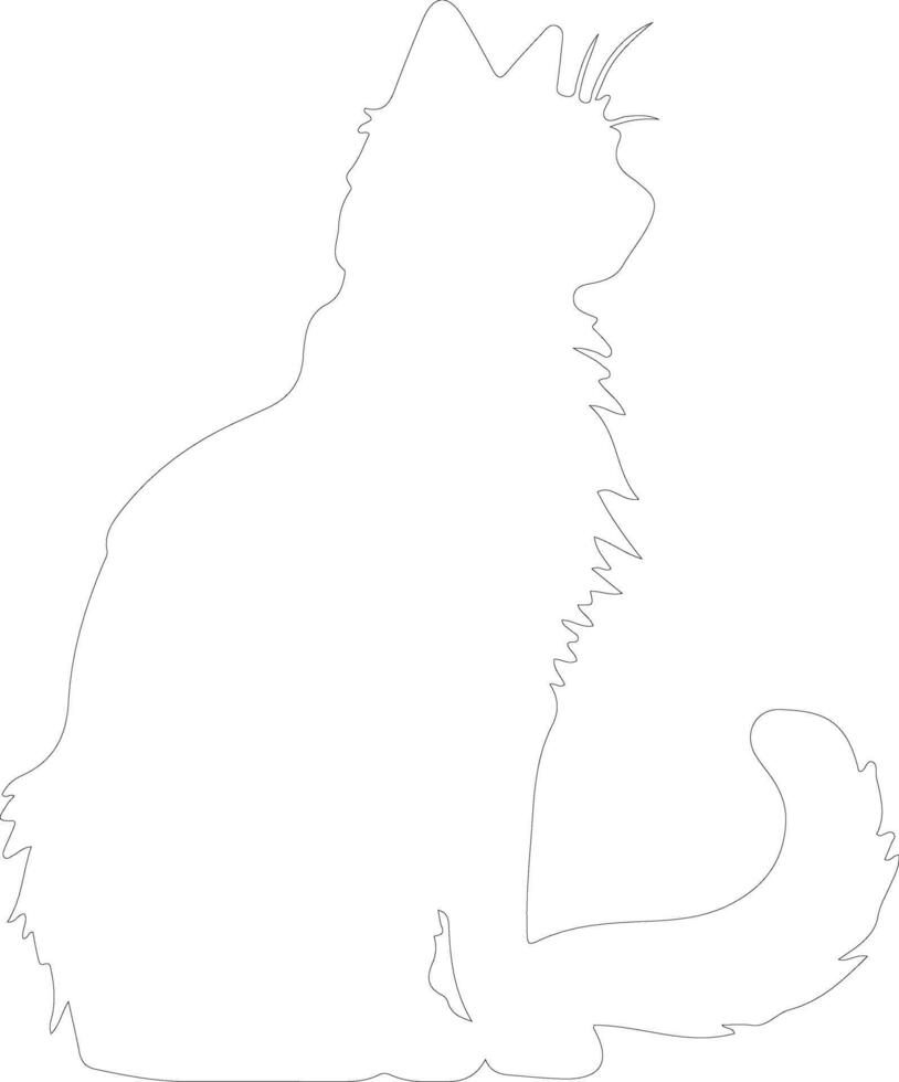 LaPerm Cat  outline silhouette vector