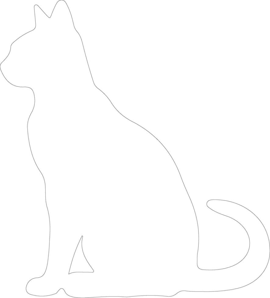 Korat Cat  outline silhouette vector