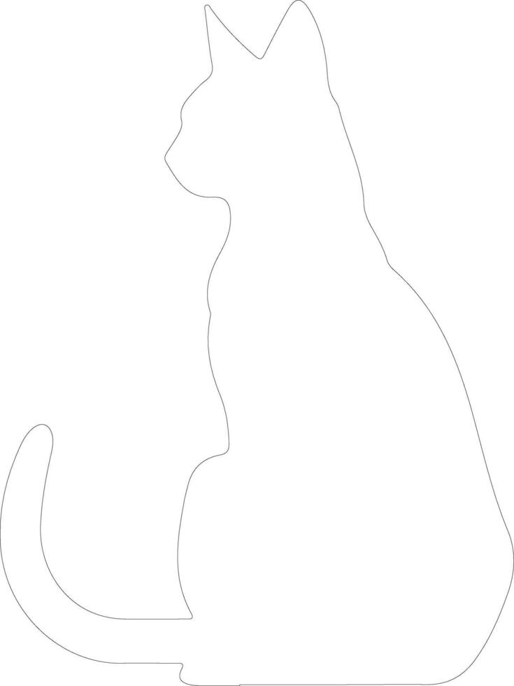 Korat Cat  outline silhouette vector