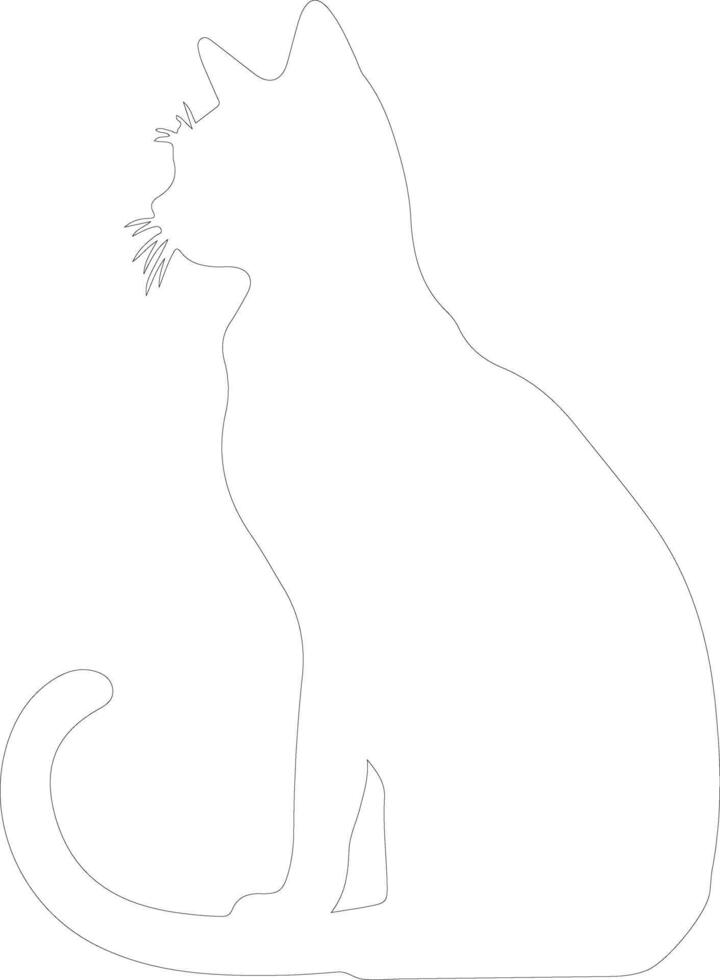 Oriental Bicolor Cat  outline silhouette vector