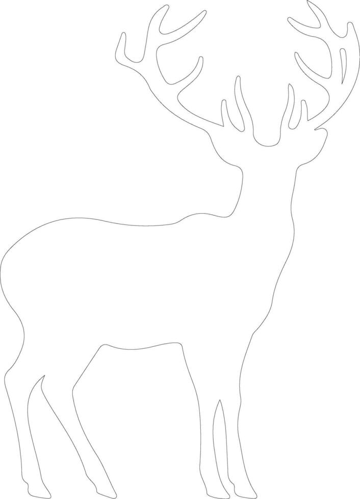 Reindeer  outline silhouette vector