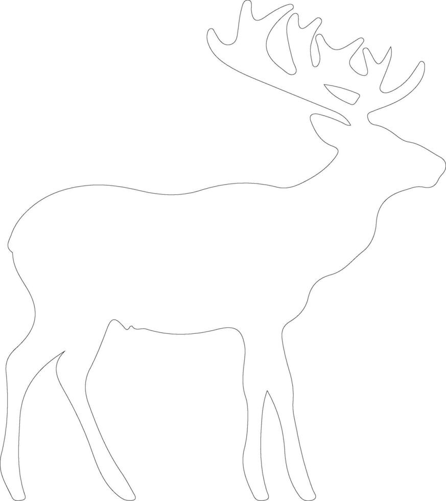 Reindeer  outline silhouette vector