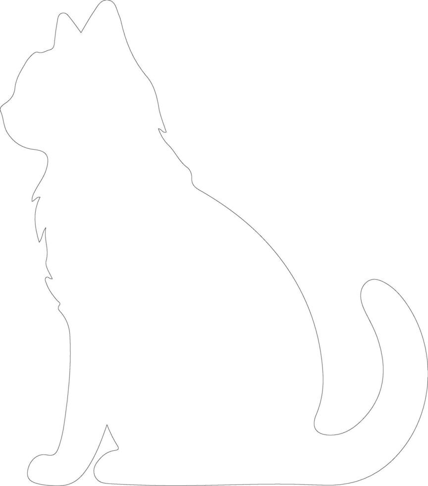 Pixiebob Cat  outline silhouette vector