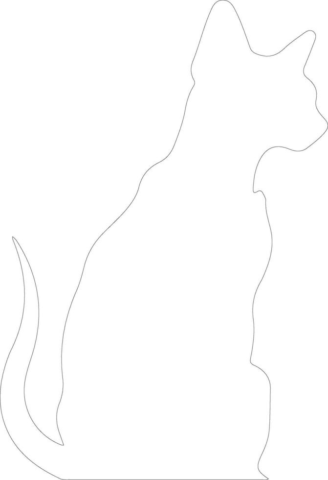 Oriental Shorthair Cat  outline silhouette vector