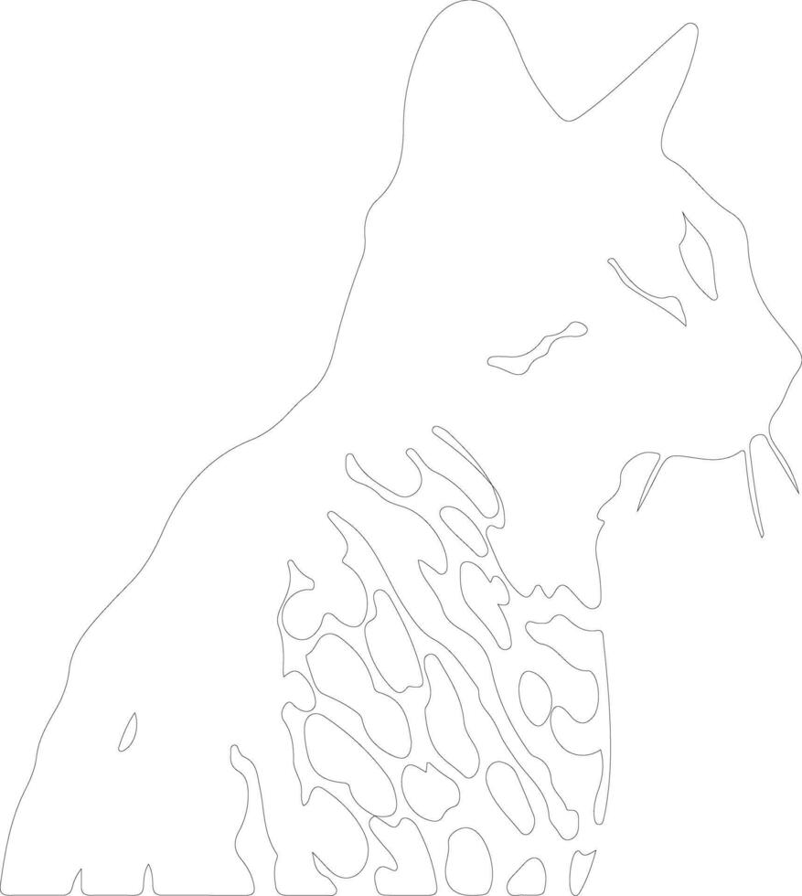 Savannah Cat  outline silhouette vector