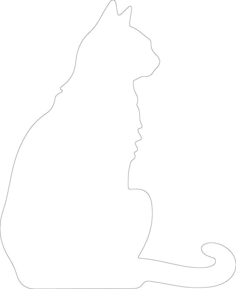 Sam Sawet Cat outline silhouette vector