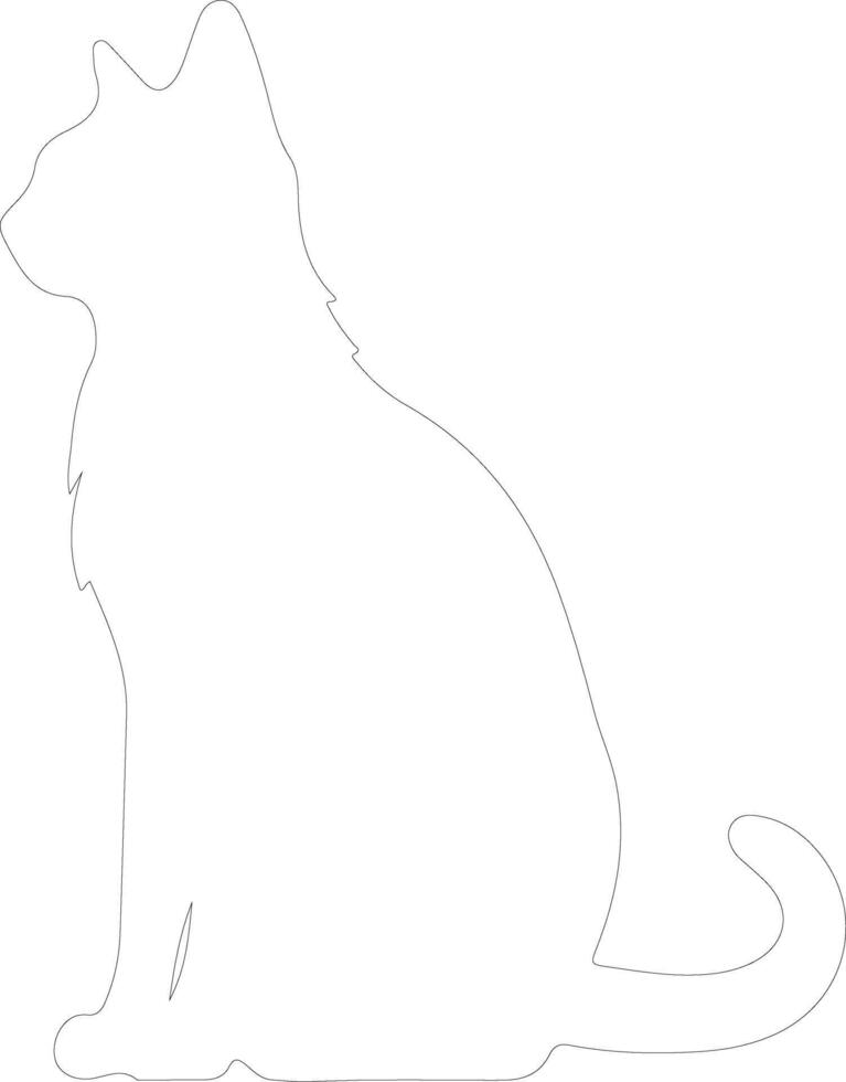 Serengeti Cat  outline silhouette vector