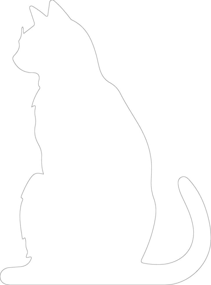 Serengeti Cat outline silhouette vector