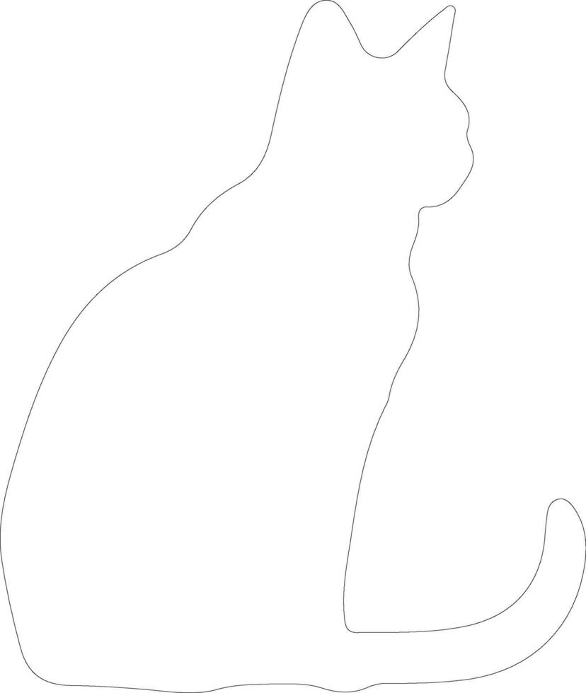 Serengeti Cat  outline silhouette vector