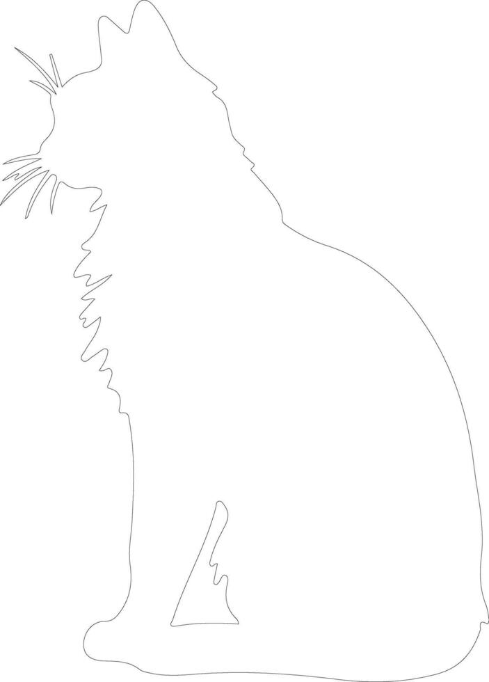 Ussuri Cat outline silhouette vector