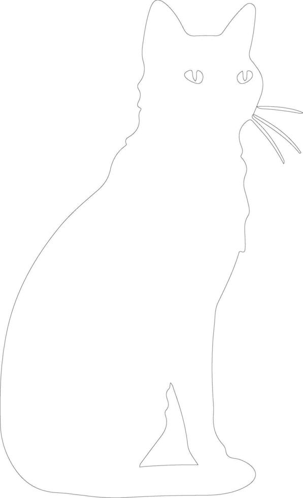 Snowshoe Cat  outline silhouette vector