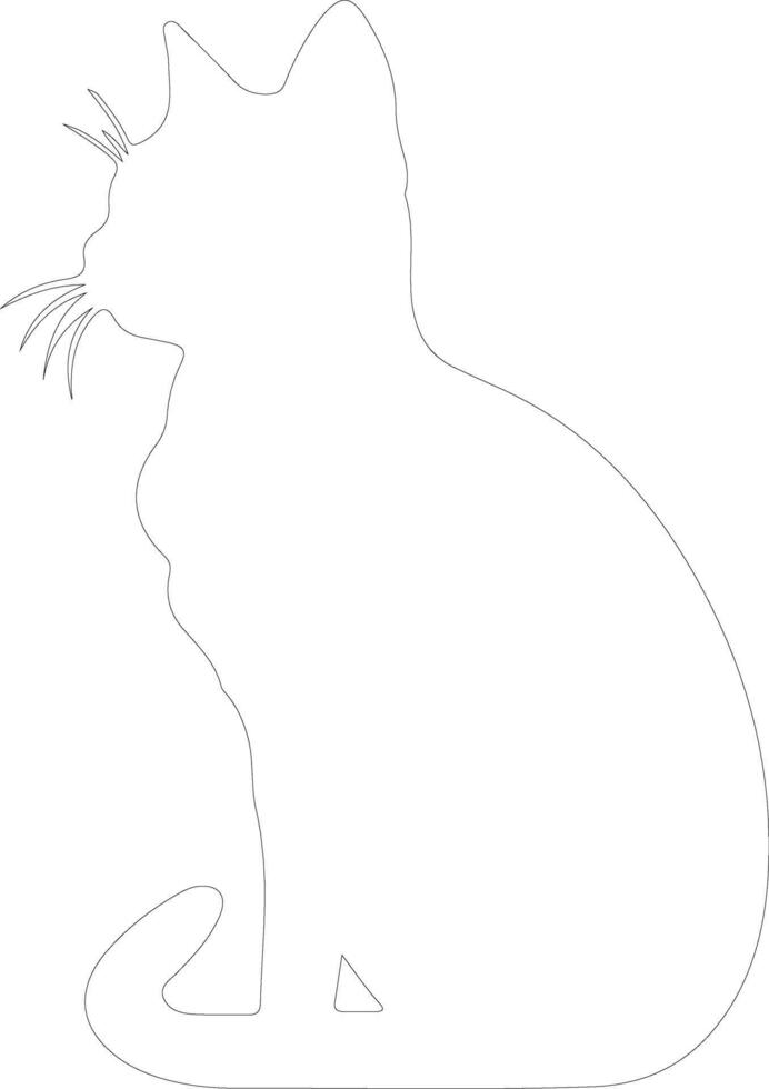 Thai Lilac Cat  outline silhouette vector
