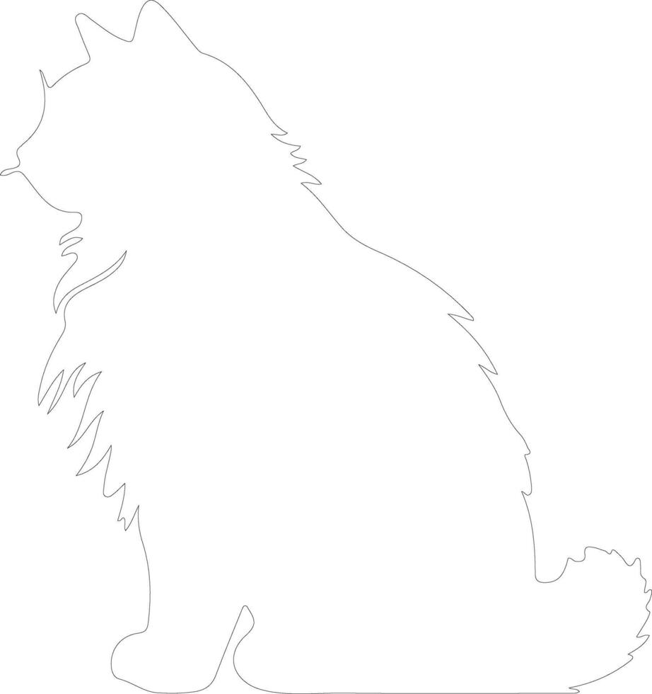 Siberian Cat outline silhouette vector