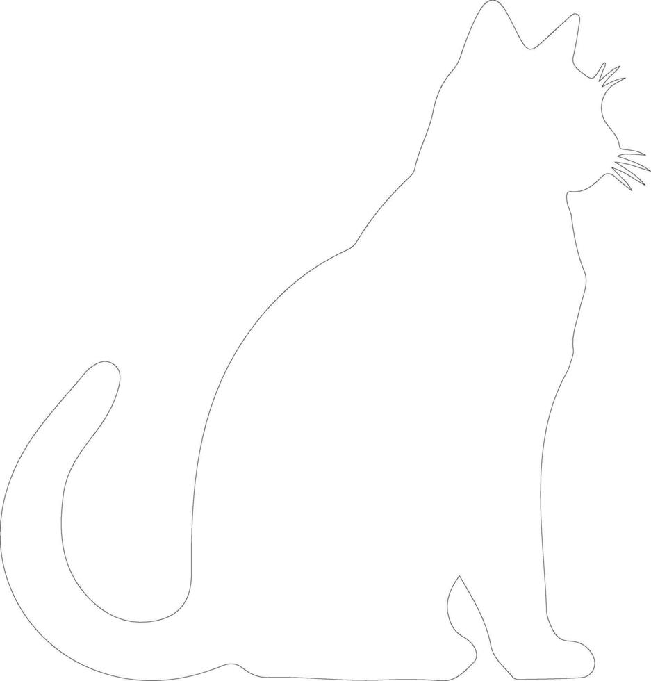 Singapura Cat outline silhouette vector