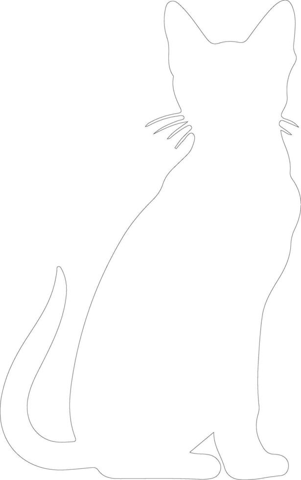 Tonkinese Cat outline silhouette vector