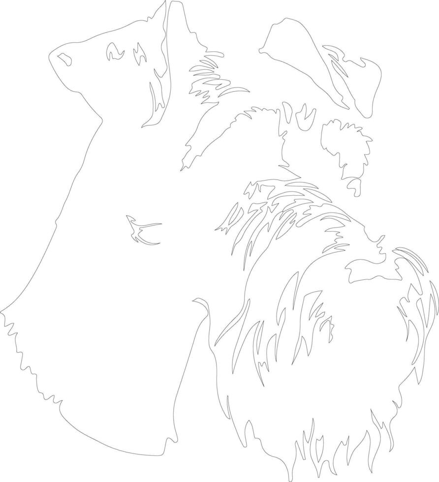Airedale Terrier  outline silhouette vector