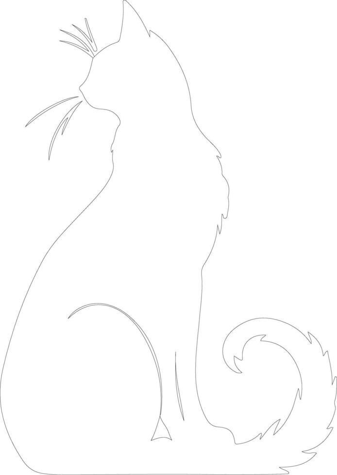 Aegean Cat  outline silhouette vector