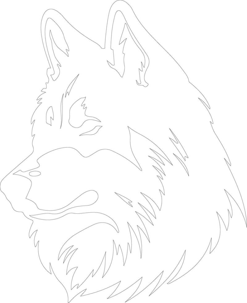 Alaskan Malamute outline silhouette vector