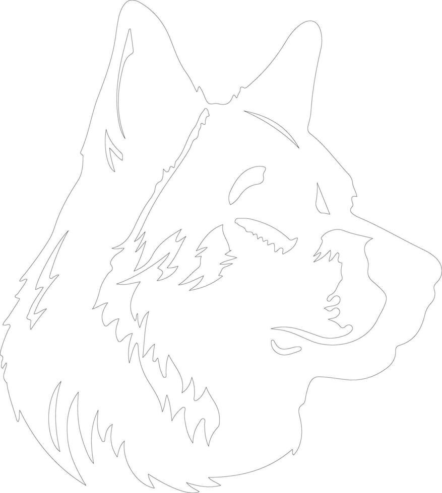 Akita  outline silhouette vector