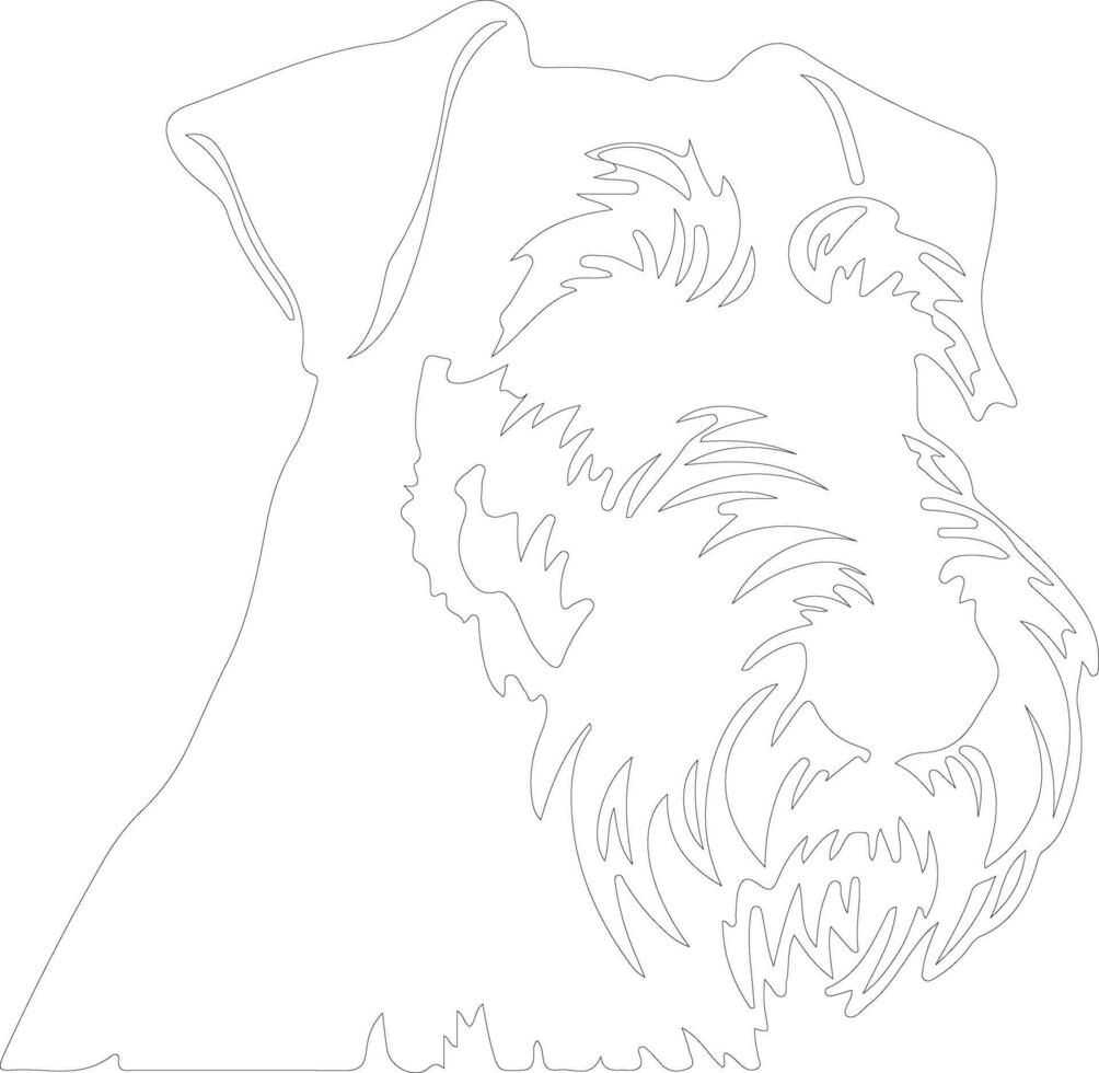 Airedale Terrier  outline silhouette vector