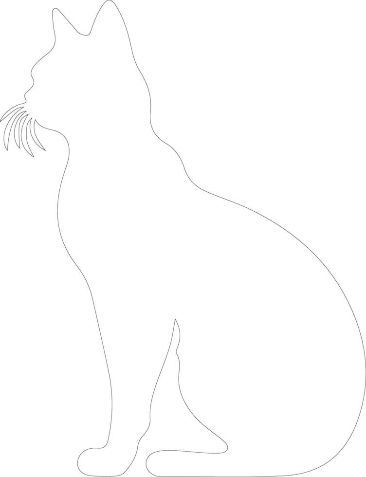 Arabian Mau Cat  outline silhouette vector