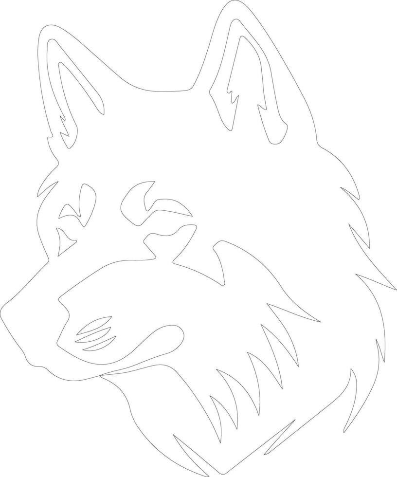 Akita  outline silhouette vector