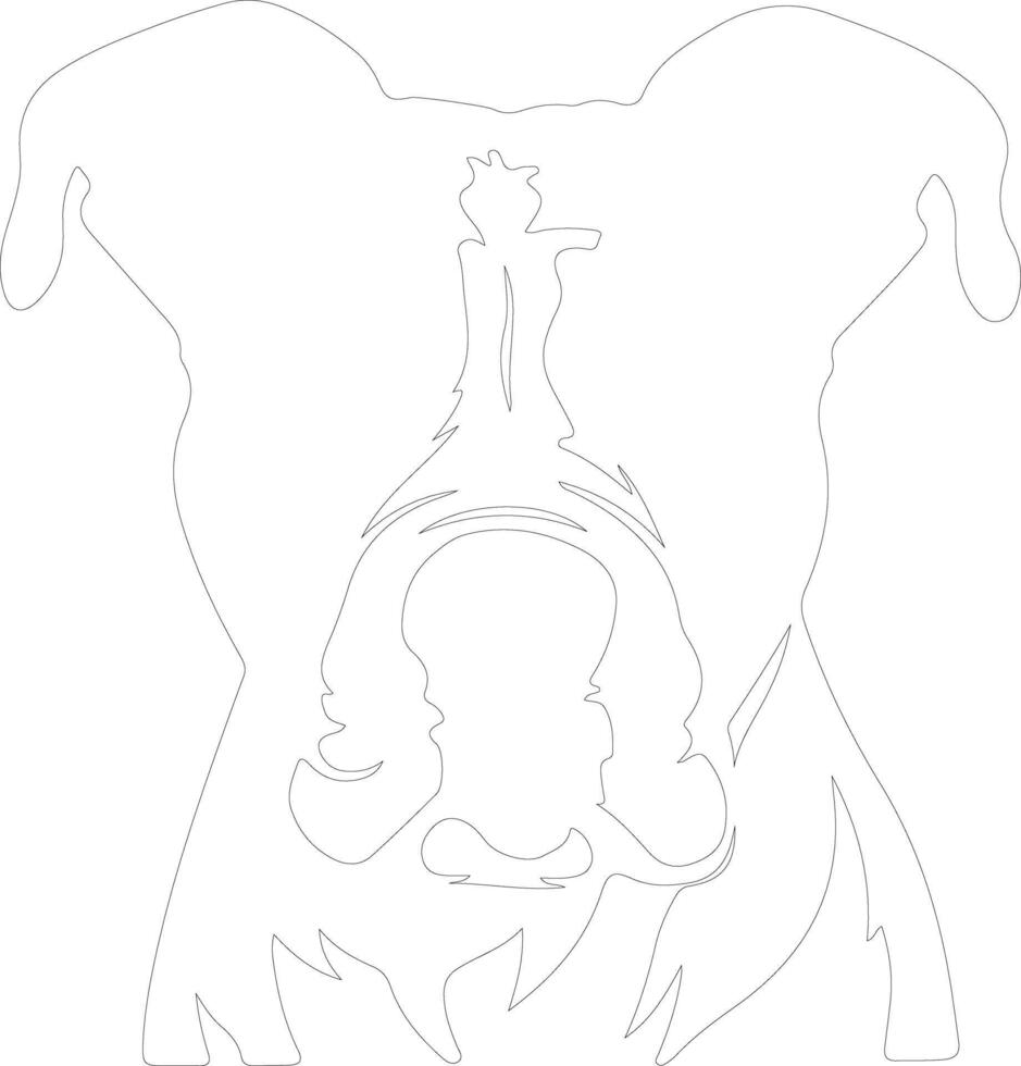 American Bulldog  outline silhouette vector