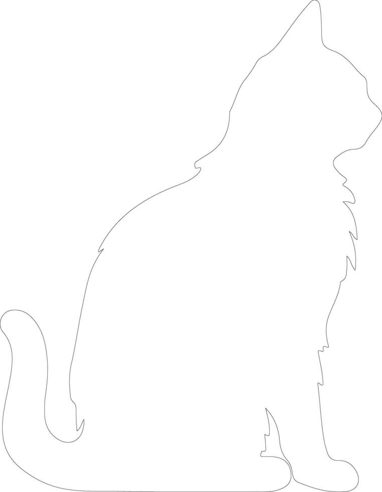 Ussuri Cat outline silhouette vector
