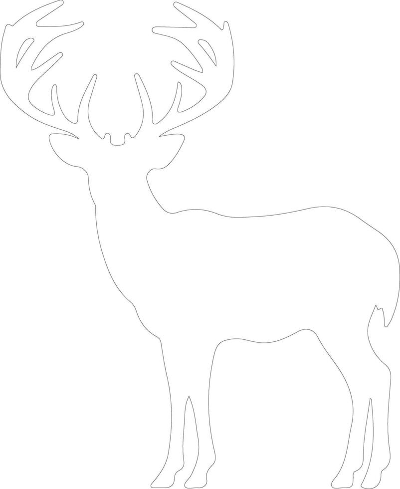 Reindeer  outline silhouette vector