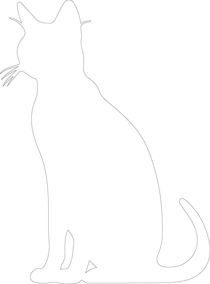 Balinese Cat  outline silhouette vector