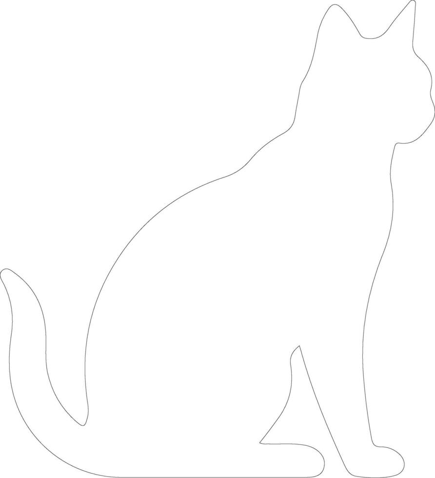 Bombay Cat  outline silhouette vector