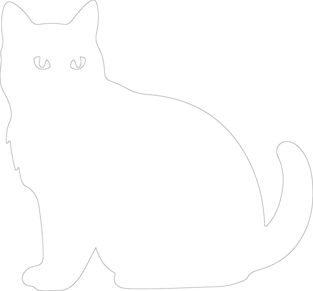 British Shorthair Cat  outline silhouette vector
