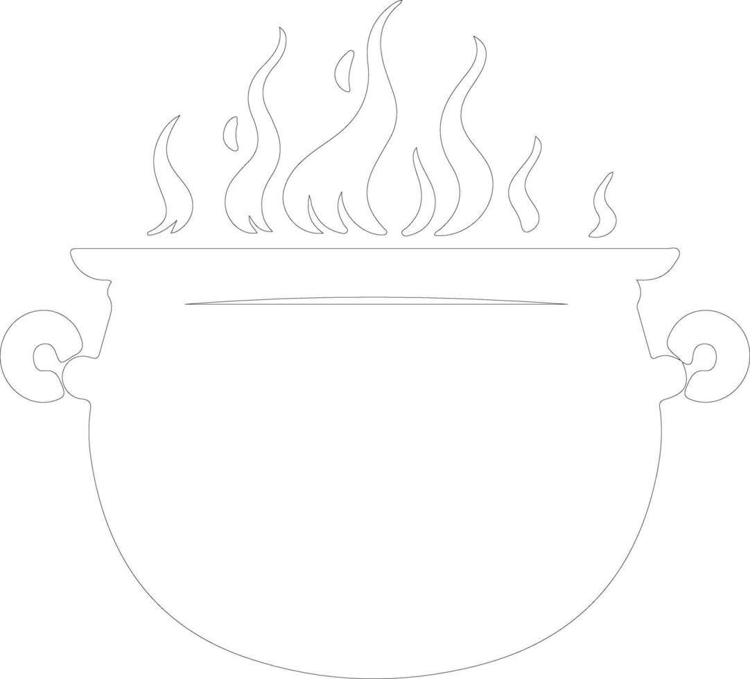 Cauldron  outline silhouette vector