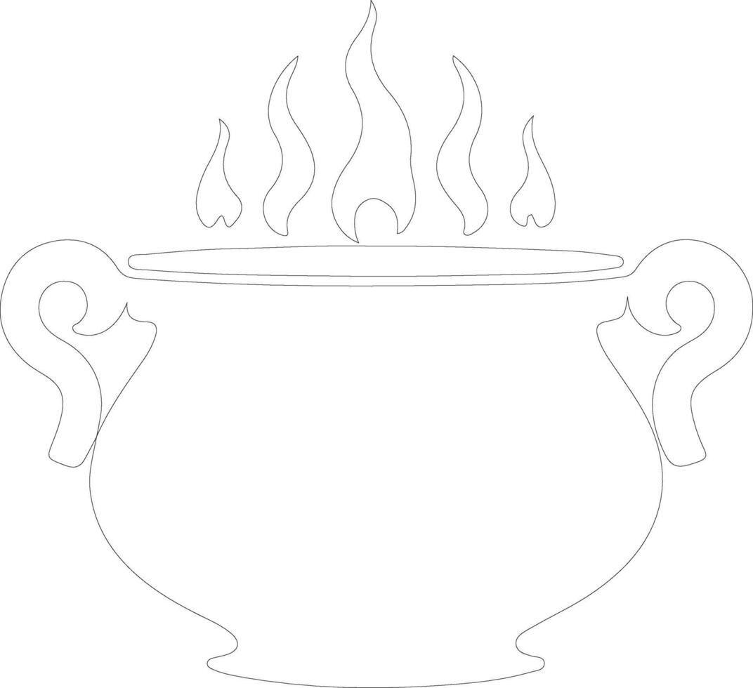 Cauldron  outline silhouette vector