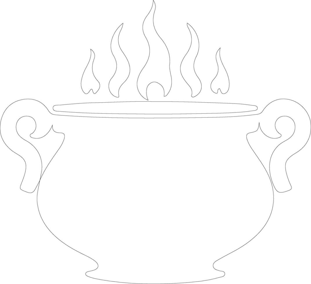 Cauldron  outline silhouette vector