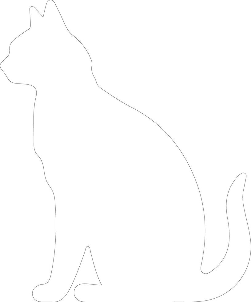 Bombay Cat  outline silhouette vector