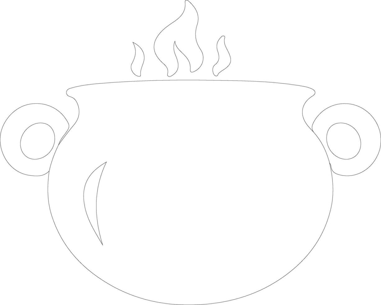 Cauldron  outline silhouette vector