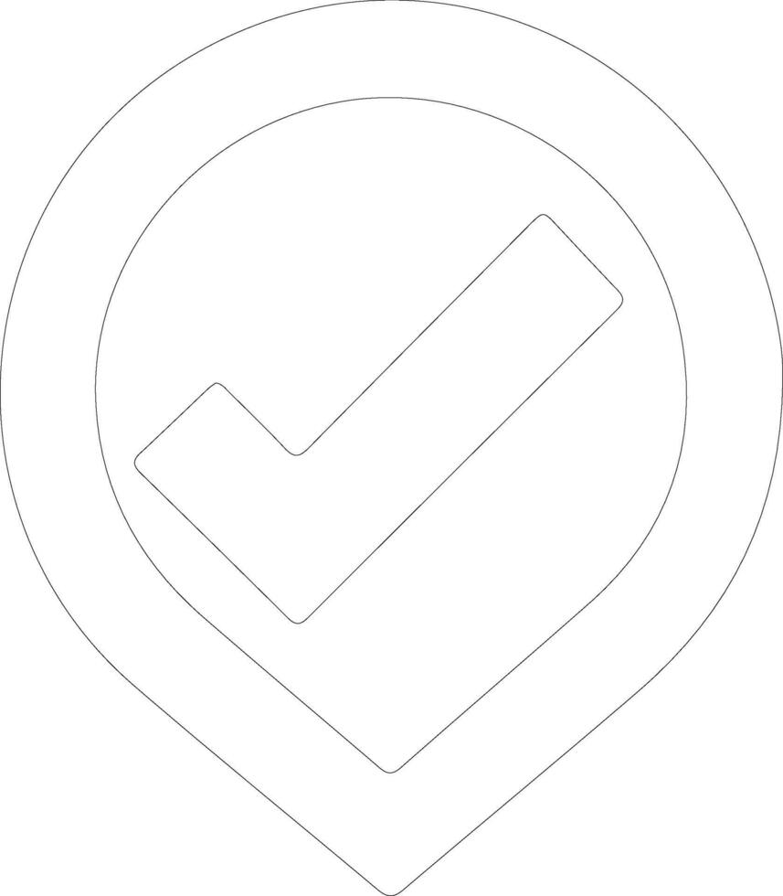 Checkmark icon outline silhouette vector