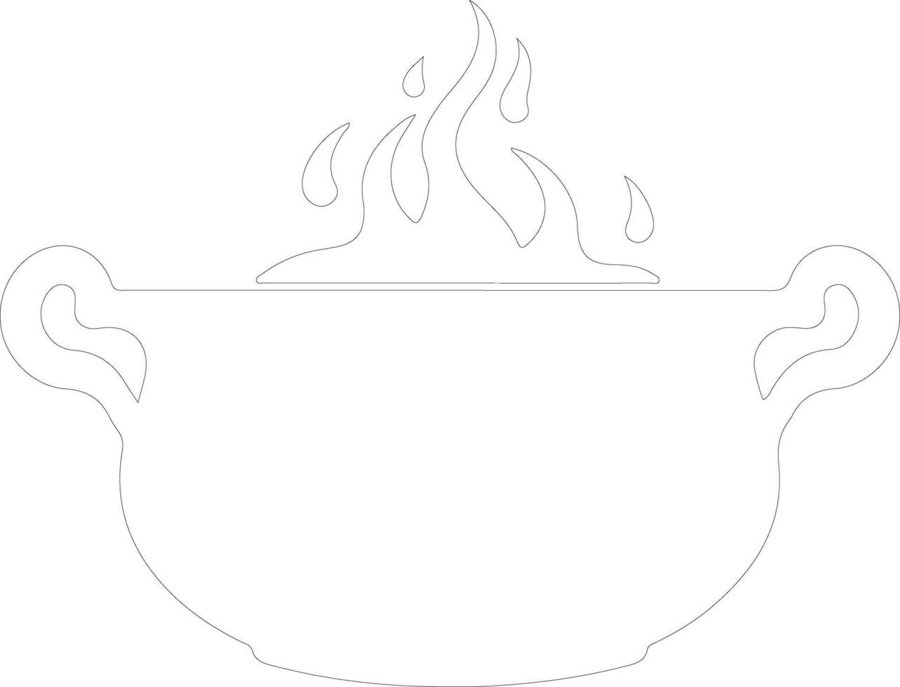 Cauldron  outline silhouette vector