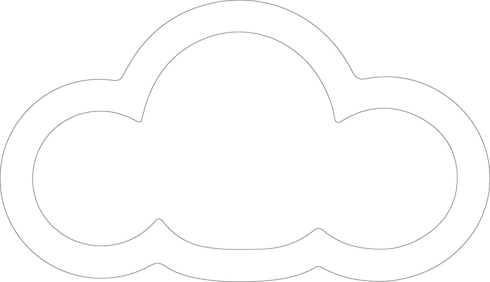 Cloud icon  outline silhouette vector