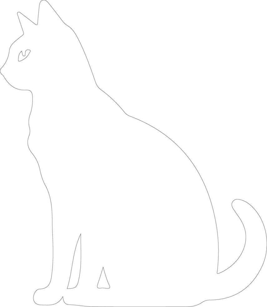 Chartreux Cat  outline silhouette vector