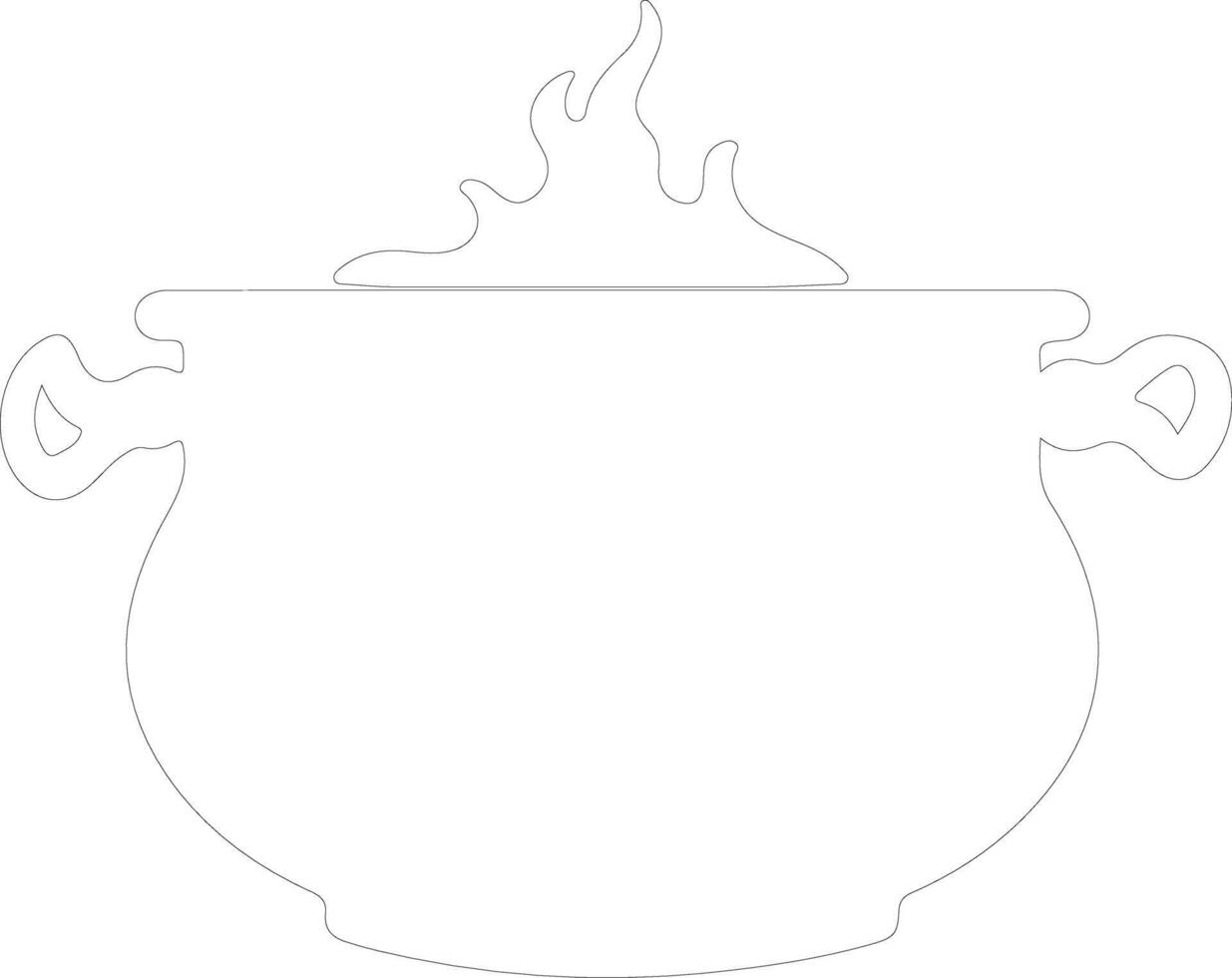 Black cauldron  outline silhouette vector