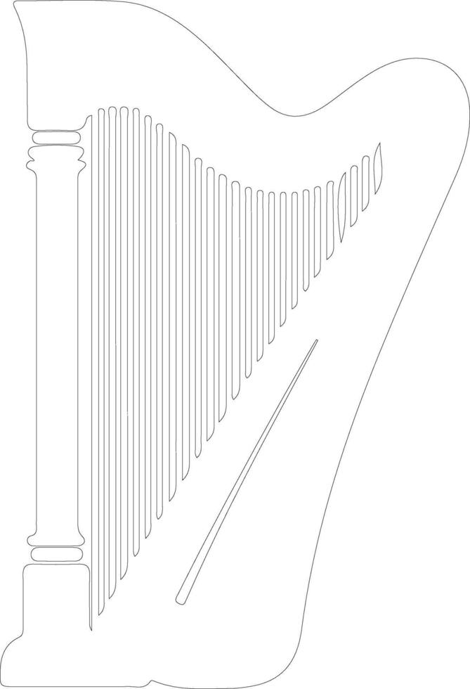 Harp  outline silhouette vector