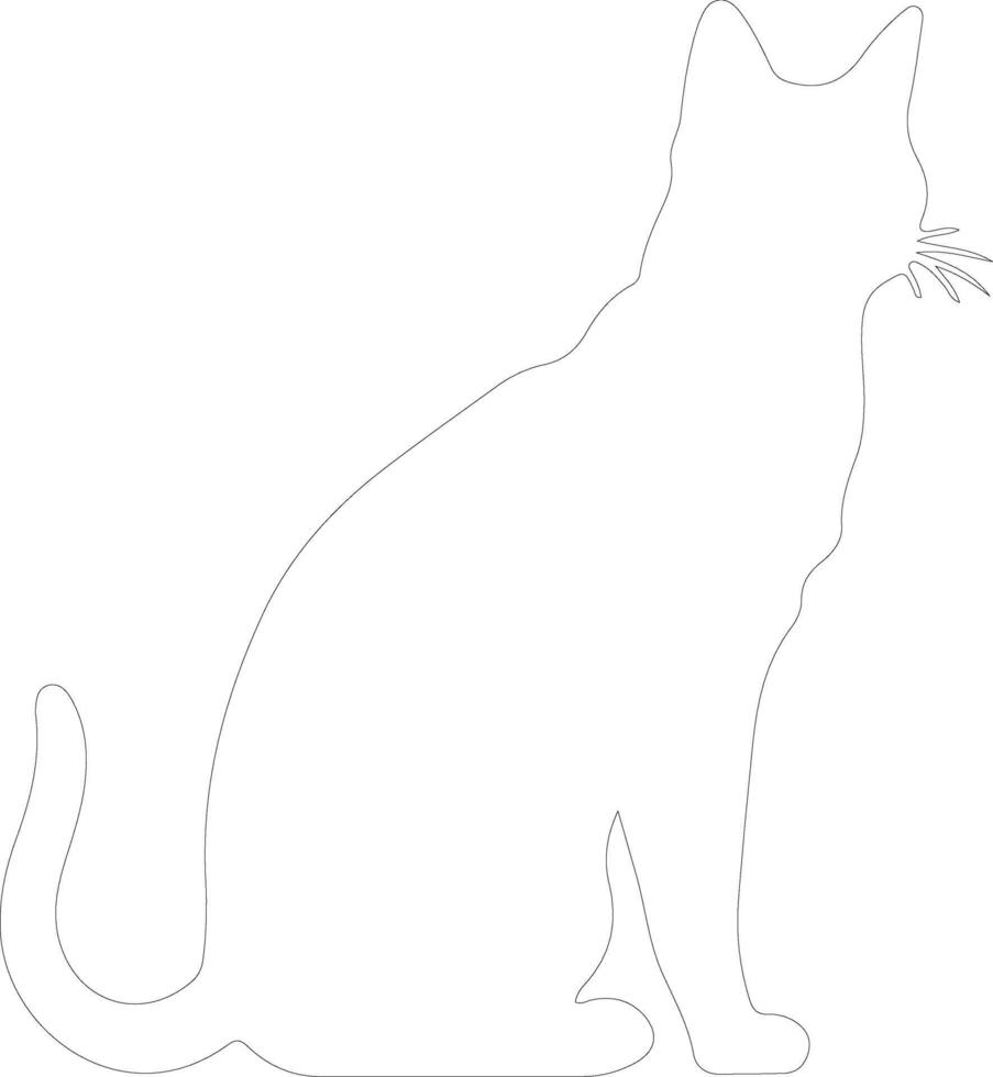 Chausie Cat  outline silhouette vector