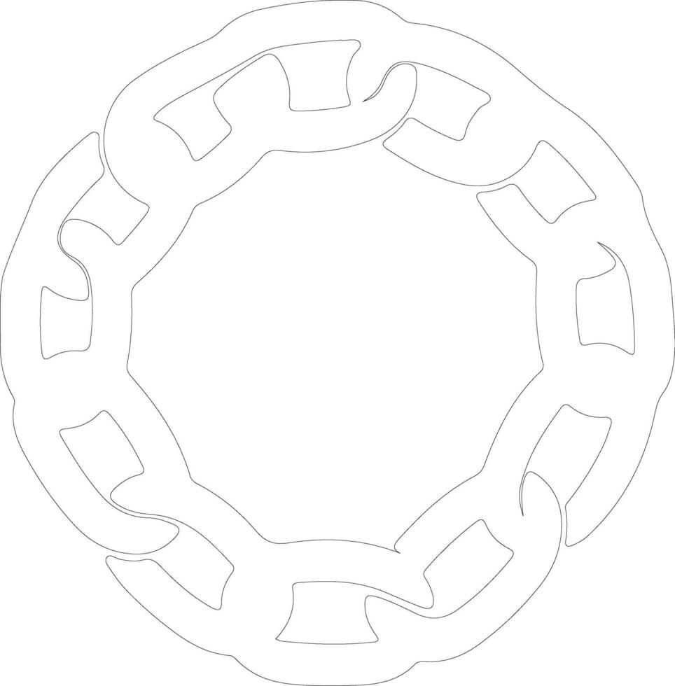 Chain icon  outline silhouette vector